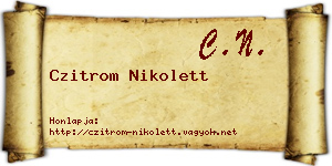 Czitrom Nikolett névjegykártya